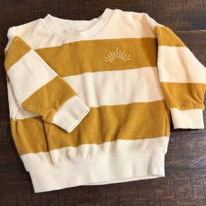 Rylee + Cru 6-12 months Gold Stripe Terry Crewneck